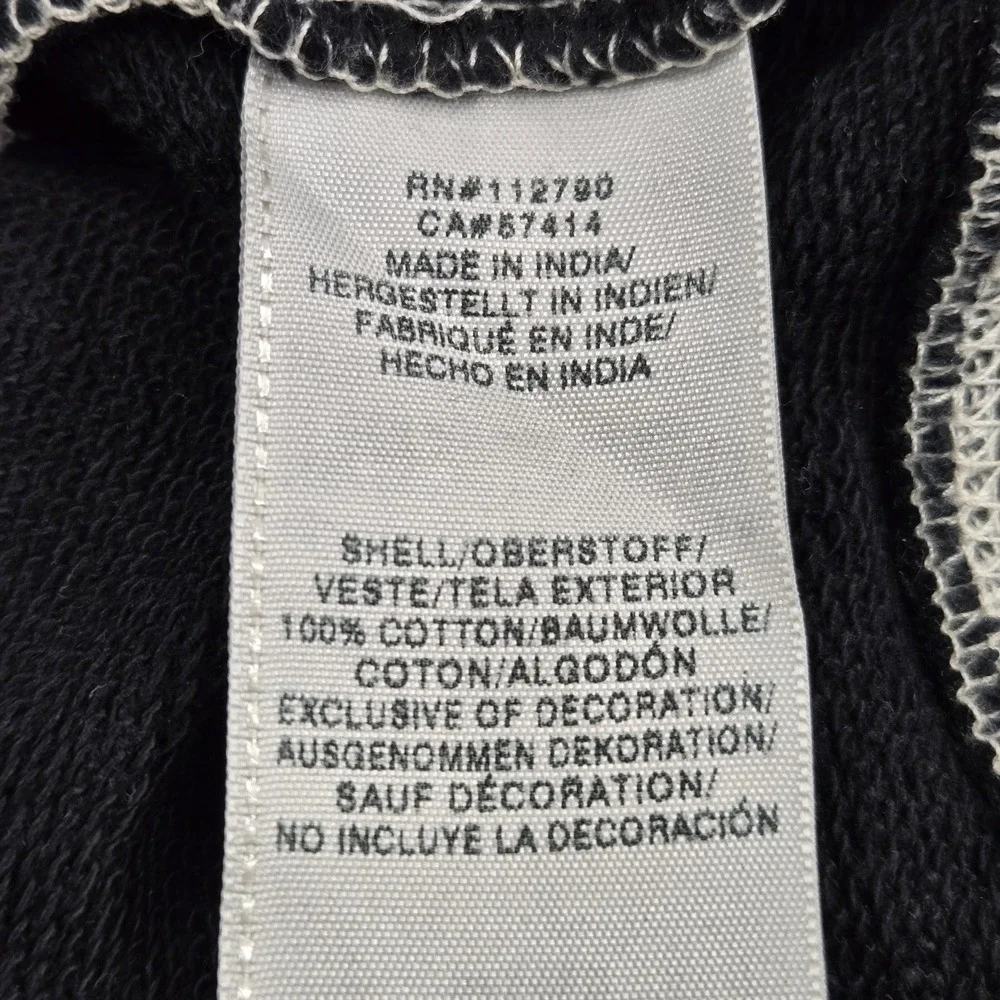 True Religion Men Hoodie L/G Black Embroidered Graphic Fleece Buddha Guitar